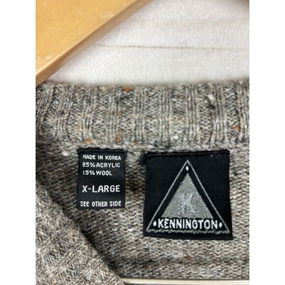 VTG Kennington Sweater Mens XL Multicolor V Neck Wool Blend Grandpa Geometric - Picture 3 of 6